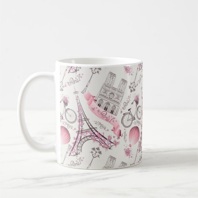 Elegant Paris France Fashion Sketch Coffee Mug (Left)
