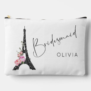 Elegant Paris theme Eiffel tower bridesmaid makeup Accessory Pouch
