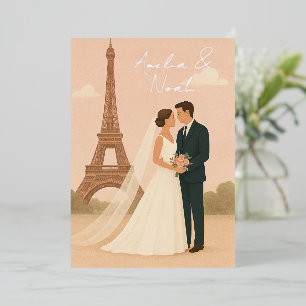 Elegant Paris Wedding Foil Invitation – Gold Foil