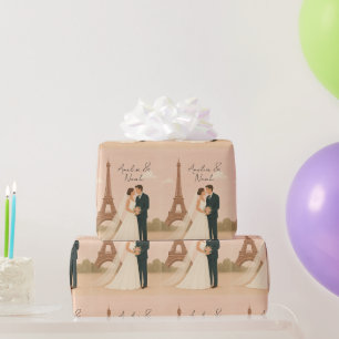 Elegant Paris Wedding Wrapping Paper – Eiffel