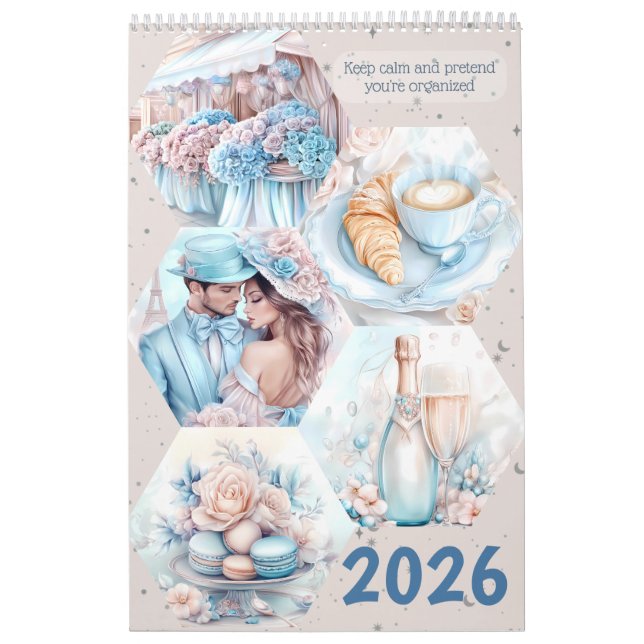 Elegant Parisian Romance 2026 Calendar (Cover)