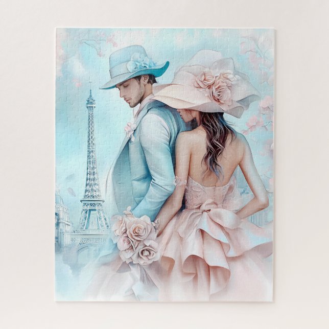 Elegant Parisian Romance Jigsaw Puzzle (Vertical)