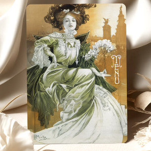 Elegant Parisian Vintage Glamour Menu Card
