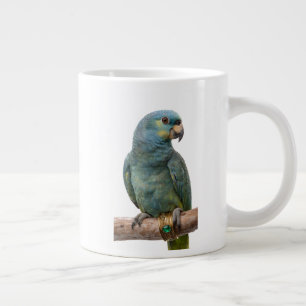 Elegant Parrot with Emerald Accent Large Coffee Mug