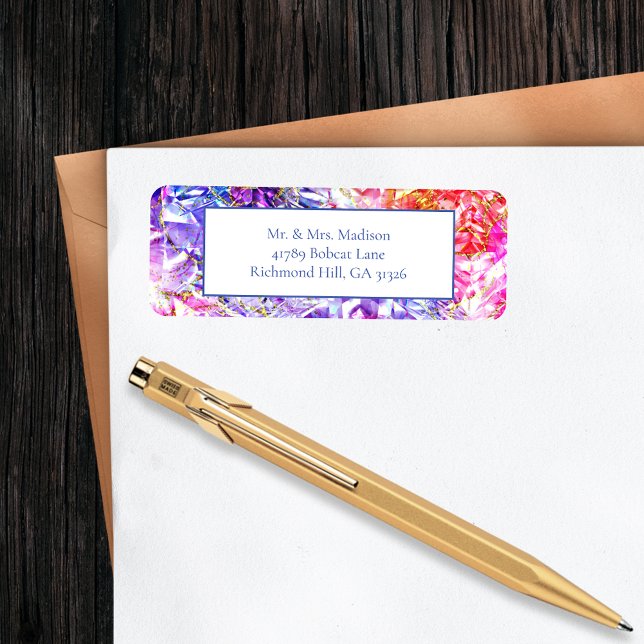 Elegant Party Colour Gemstone Return Address Label (Creator Uploaded)