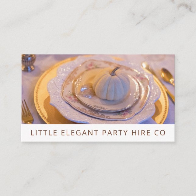 Elegant Party Event Supply Hire Business Card (Front)