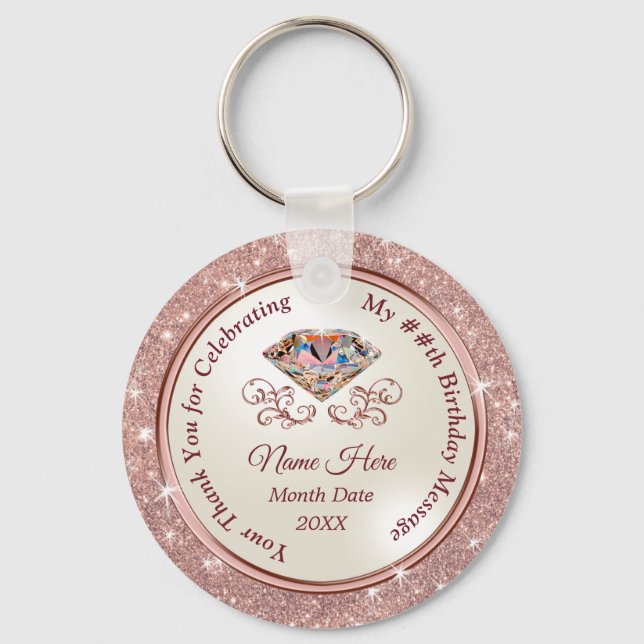 Elegant Party Favours for Adults, Birthday, Weddin Key Ring (Front)