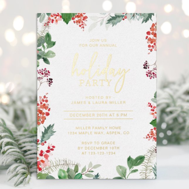 Elegant Party Foil Holiday Card (Creator Uploaded)
