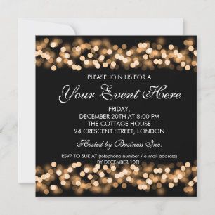 Elegant Party Invitation Gold Hollywood Glam