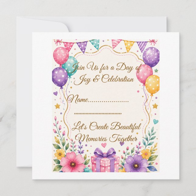 Elegant Party Invite Template (Front)