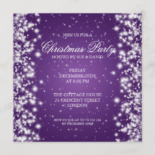 Elegant Party Sparkle Purple Invitation