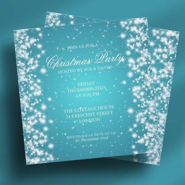 Elegant Party Sparkle Turquoise Invitation (Elegant Party Sparkle Turquoise Invitation)