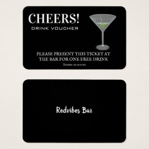 Elegant Party Wedding Reception Free Drink Voucher