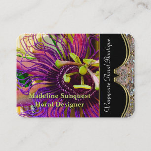Elegant Passion Flower Professional Florist Business Card
