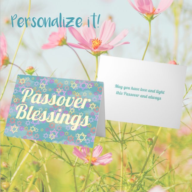 Elegant Passover Blessings Foil Holiday Card (Beautiful gold foil lettering)