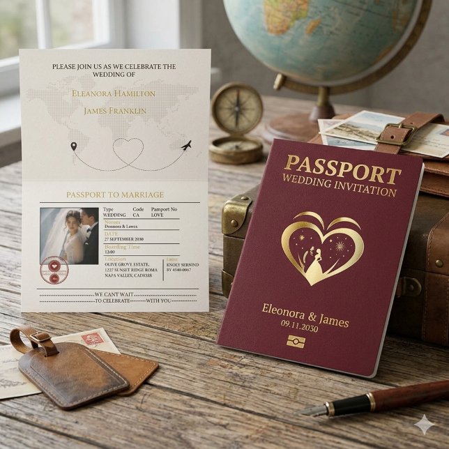  elegant  passport wedding invitation  (Creator Uploaded)