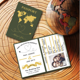 Elegant Passport Wedding Invitation Travel Design