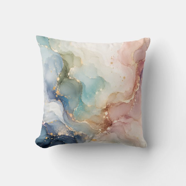 Elegant Pastel Abstract Throw Pillow (Front)