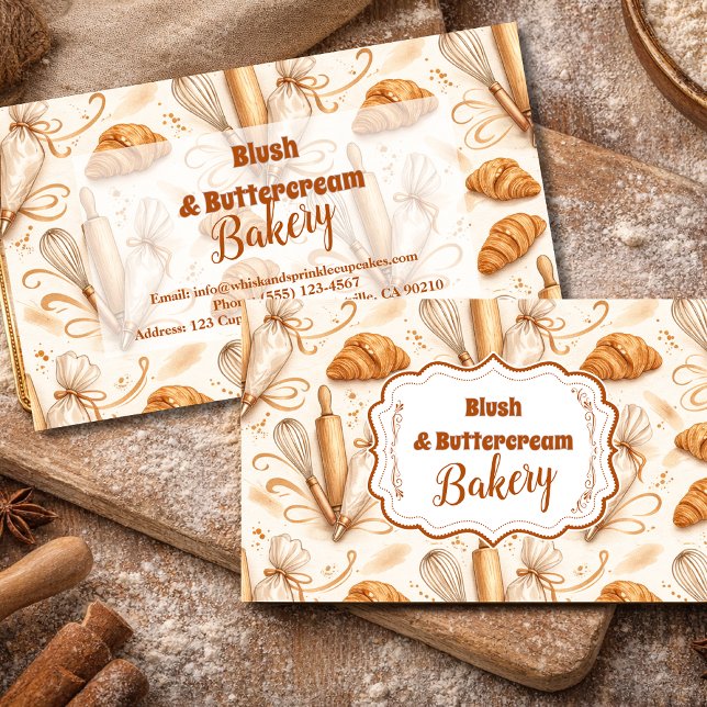 Elegant Pastel Bakery Branding Business Card (Creator Uploaded)