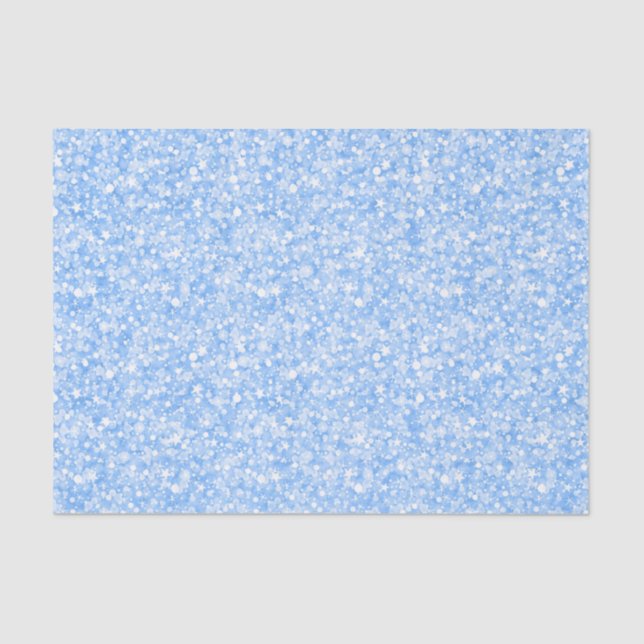 Elegant Pastel Blue Glitter And Sparkles Tissue Paper (Front)