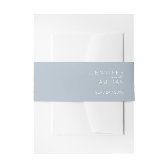 Elegant Pastel Blue Minimal Modern Invitation  Invitation Belly Band (Front Example)