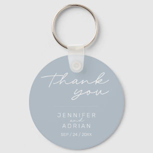 Elegant Pastel Blue Minimal Wedding keychain 