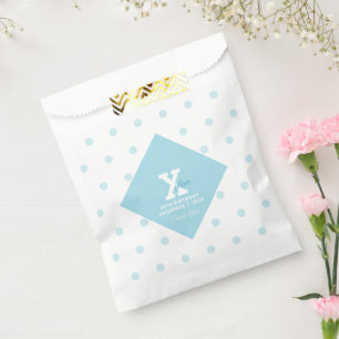 Elegant Pastel Blue Polka Dots Favour Bags