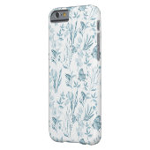 Elegant pastel blue vintage butterfly floral Case-Mate iPhone case (Back Left)