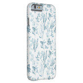 Elegant pastel blue vintage butterfly floral Case-Mate iPhone case (Back/Right)