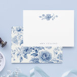 Elegant Pastel Blue Watercolor Roses Card<br><div class="desc">Lush watercolor dusty blue and off-white roses,  blossoms and foliage on antique white background.</div>