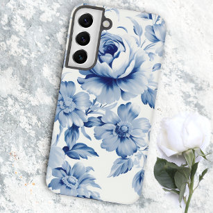 Elegant Pastel Blue Watercolor Roses Samsung Galaxy Case