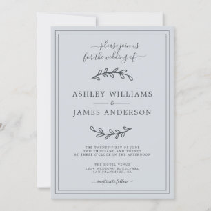 Elegant Pastel Blue Wedding invitation
