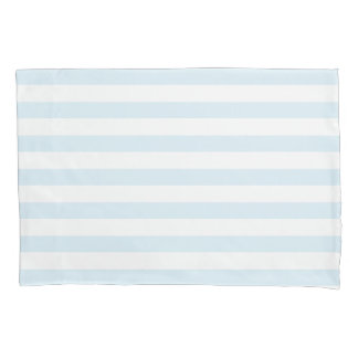 Elegant Pastel Blue & White Stripes Pattern Pillowcase