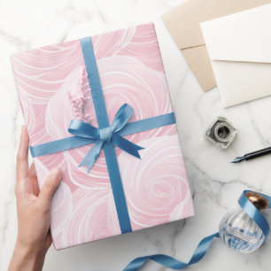 Elegant Pastel Blush Rose Wave Abstract Pattern Wrapping Paper