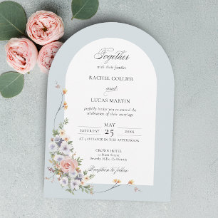 Elegant Pastel Boho Floral Arch Invitation