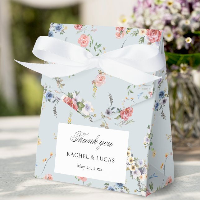 Elegant Pastel Boho Floral Calligraphy Favour Box (Creator Uploaded)