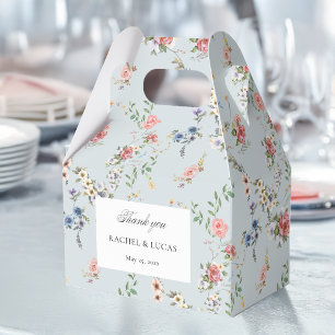 Elegant Pastel Boho Floral Calligraphy Favour Box