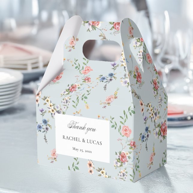 Elegant Pastel Boho Floral Calligraphy Favour Box (Creator Uploaded)