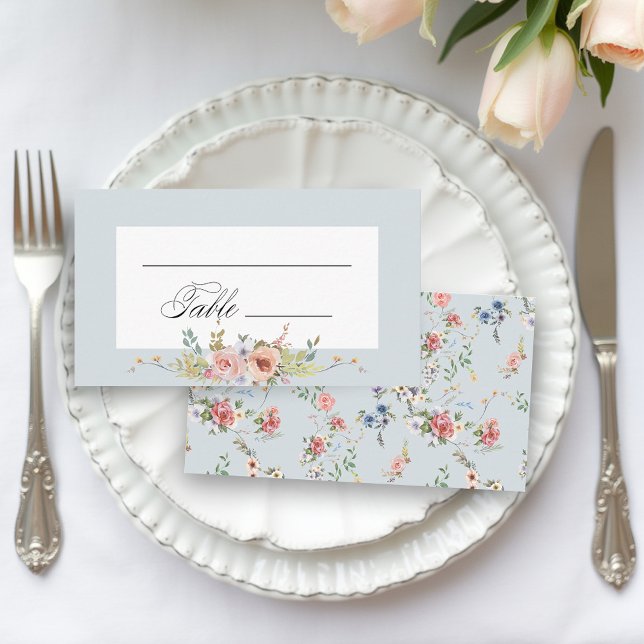 Elegant Pastel Boho Floral Calligraphy Place Card (Creator Uploaded)