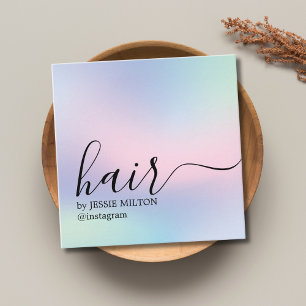Elegant Pastel Bold Hairdresser Square Business Card