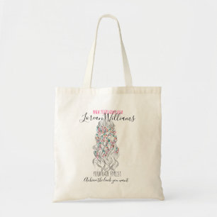 Elegant Pastel Bride Wavy Hair Styling Floral Tote Bag