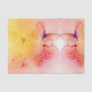 Elegant Pastel Butterflies and Swirls Tissue Paper