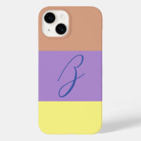 Elegant Pastel Colorblock Monogram Initial Letter