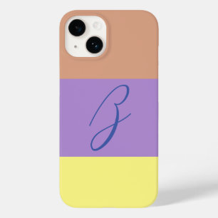 Elegant Pastel Colorblock Monogram Initial Letter Case-Mate iPhone 14 Case