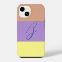 Elegant Pastel Colorblock Monogram Initial Letter