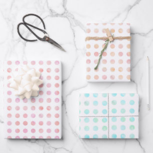 Elegant Pastel Colour Polka Dot Pattern Christmas  Wrapping Paper Sheet