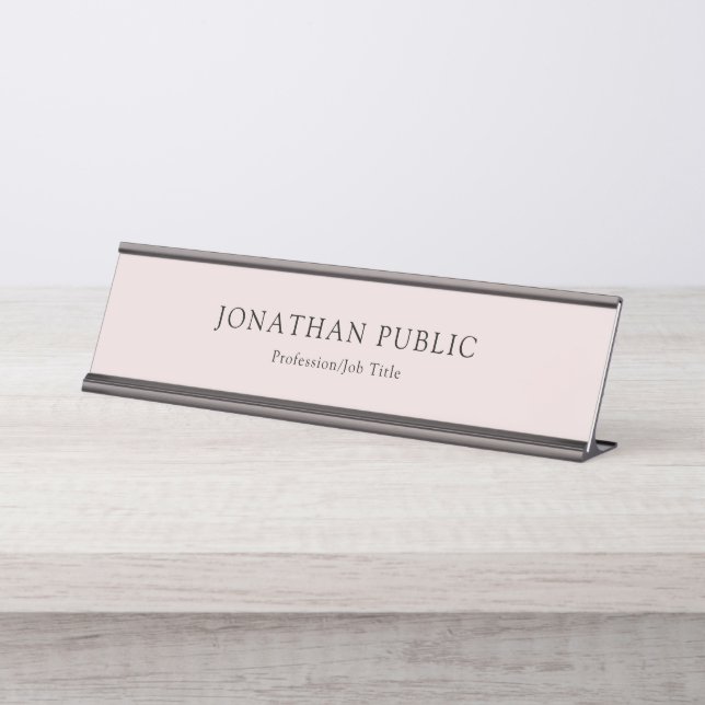 Elegant Pastel Colour Professional Modern Design Desk Name Plate (Front)