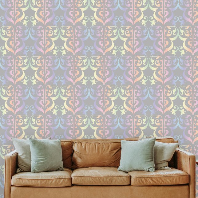Elegant Pastel Coloured Stylised Damask Wallpaper (Creator Uploaded)