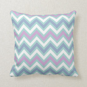 Elegant Pastel Colourful Retro Chevron Pattern Cushion