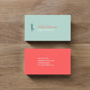 Elegant Pastel Colourful Yoga Instructor Business Card